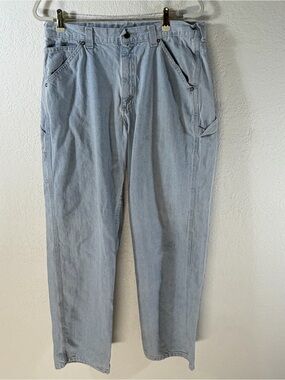 Vtg Lee Dungarees Can't Bust Em Carpenter Jeans Light Wash 32x32
